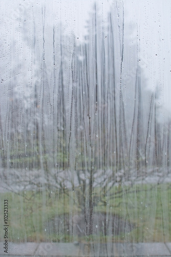 Window with raindrop pattern