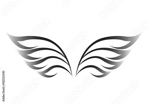 black wings on a white background