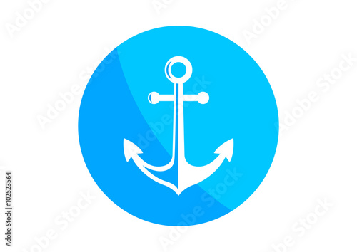 Round anchor icon on white background