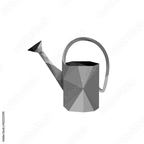 Illustration of origami steel watering can