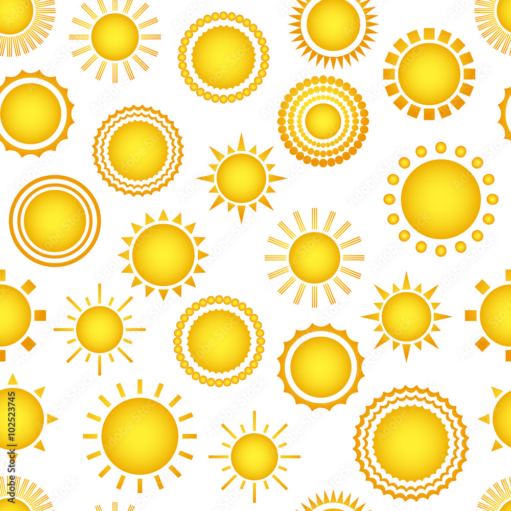 Sun seamless vector pattern Sun seamless vector pattern