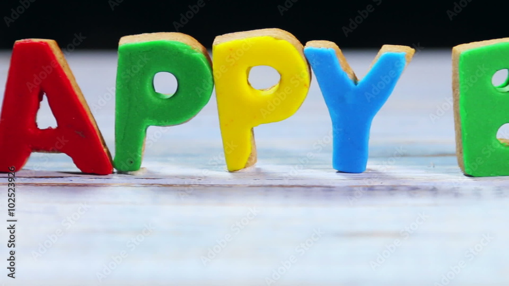 letters from happy birthday cookies. Happy Birthday Stock Video | Adobe ...