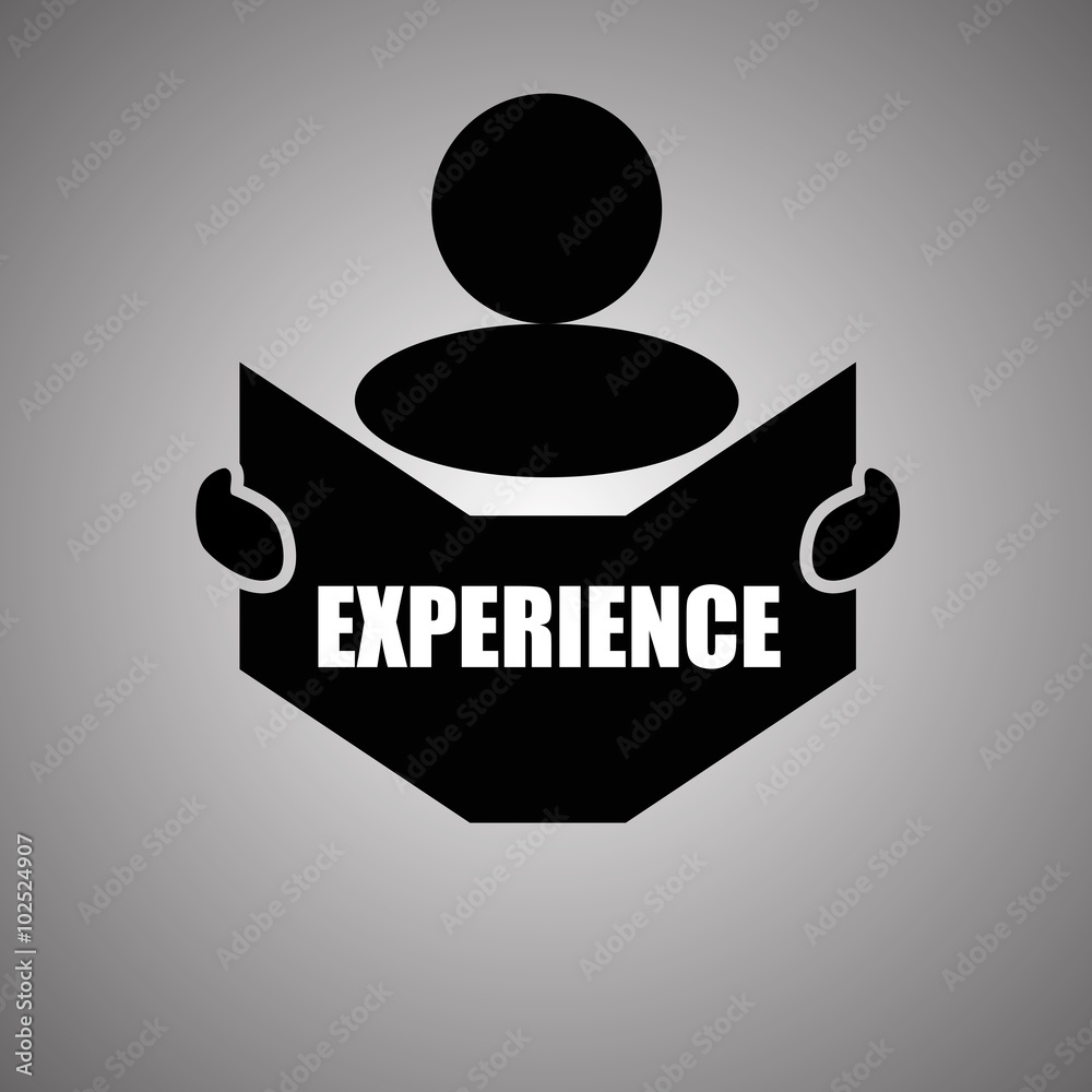 New concept of EXPERIENCE symbol : Book, Magazine, Ebook reader