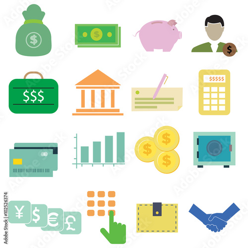 Business finance icons set