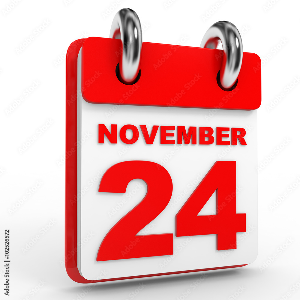 24 november calendar on white background. 24 november calendar on white background.