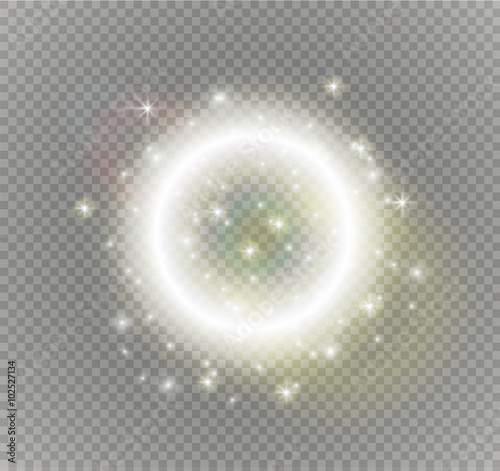 Round shiny frame background with lights.
