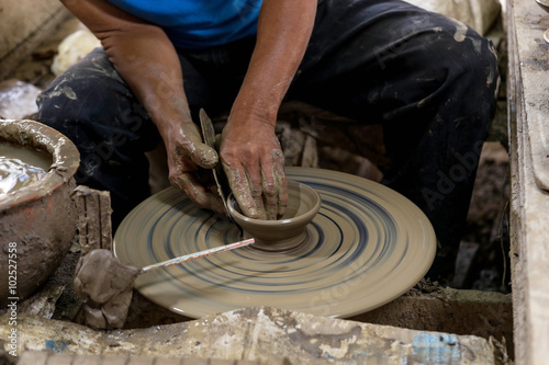 pottery man to work his job