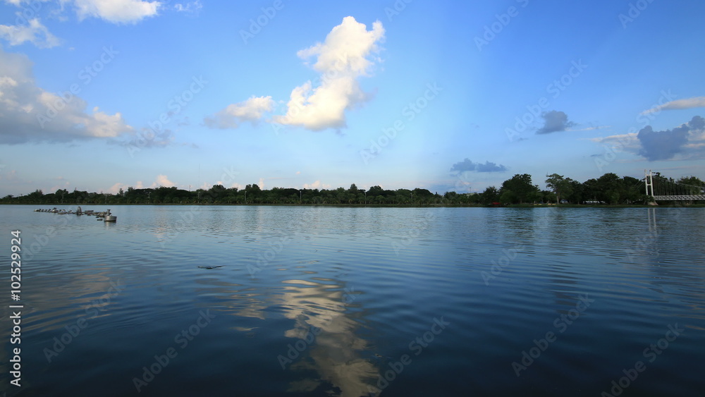 Lake with blue sky and clouds reflected in water,Time lapse 4K 4096x2304 clip.
Lake with blue sky and clouds reflected in water,Time lapse 4K 4096x2304 clip.