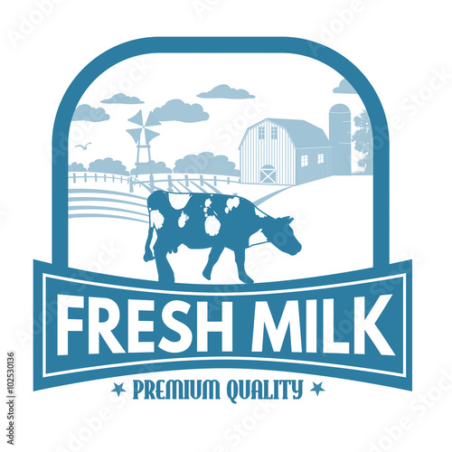 Fresh milk label or stamp
