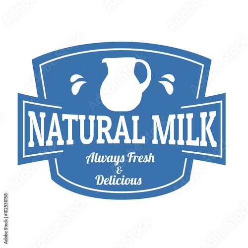Natural milk label or stamp