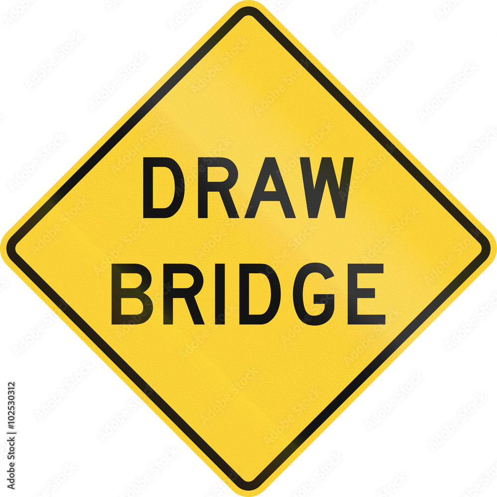 United States MUTCD warning road sign - Draw bridge United States MUTCD warning road sign - Draw bridge
