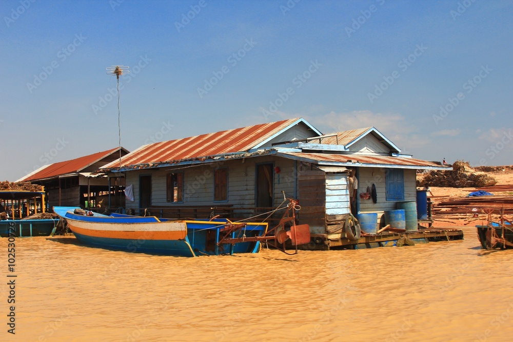  The floating village at Tonle Sap lake. siemreap Cambodia