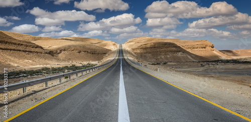 Desert road in vicinity of Eilat, Israel. No AI tools were used