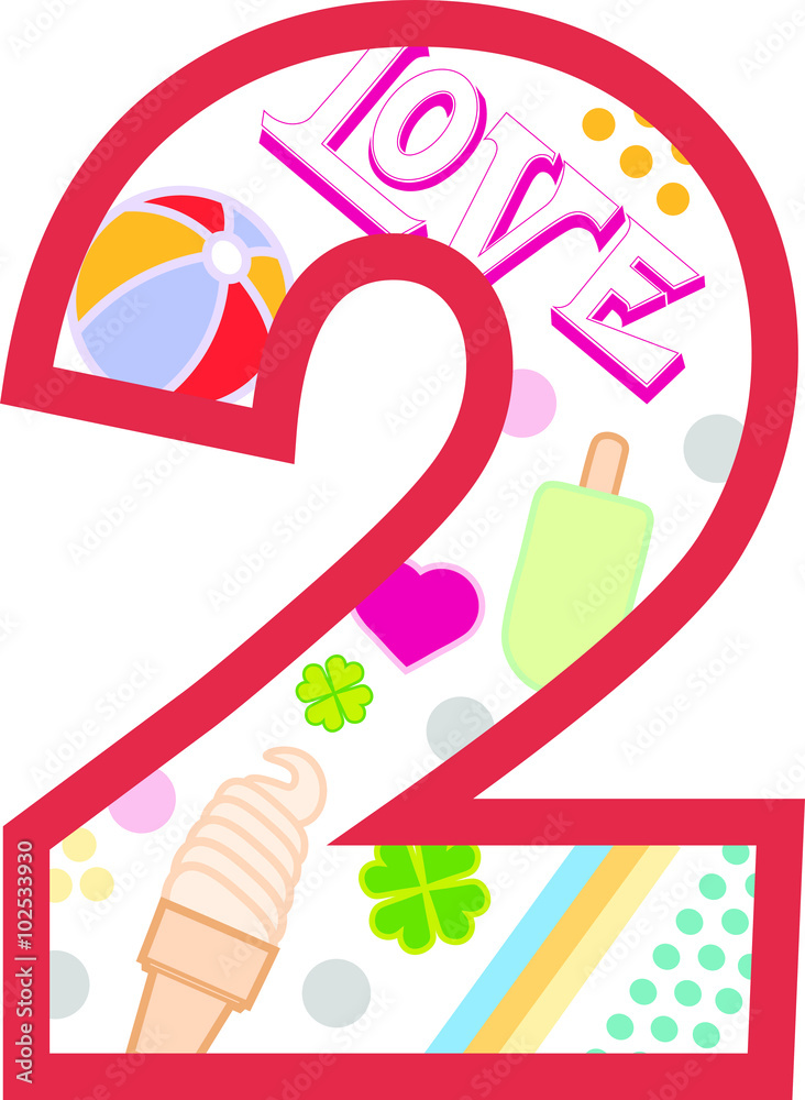 2 cyfra Stock-Vektorgrafik | Adobe Stock