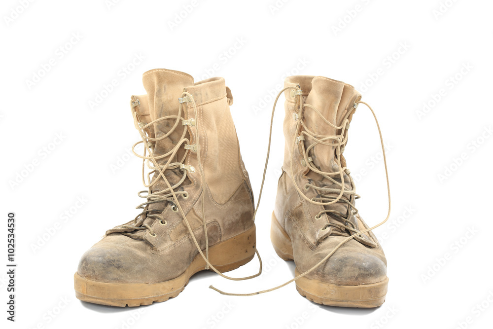 Old and dirty combat boots Old and dirty combat boots