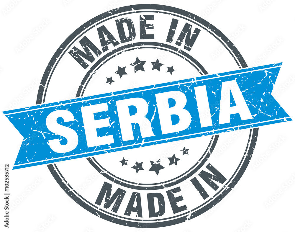 Fototapeta premium made in Serbia blue round vintage stamp