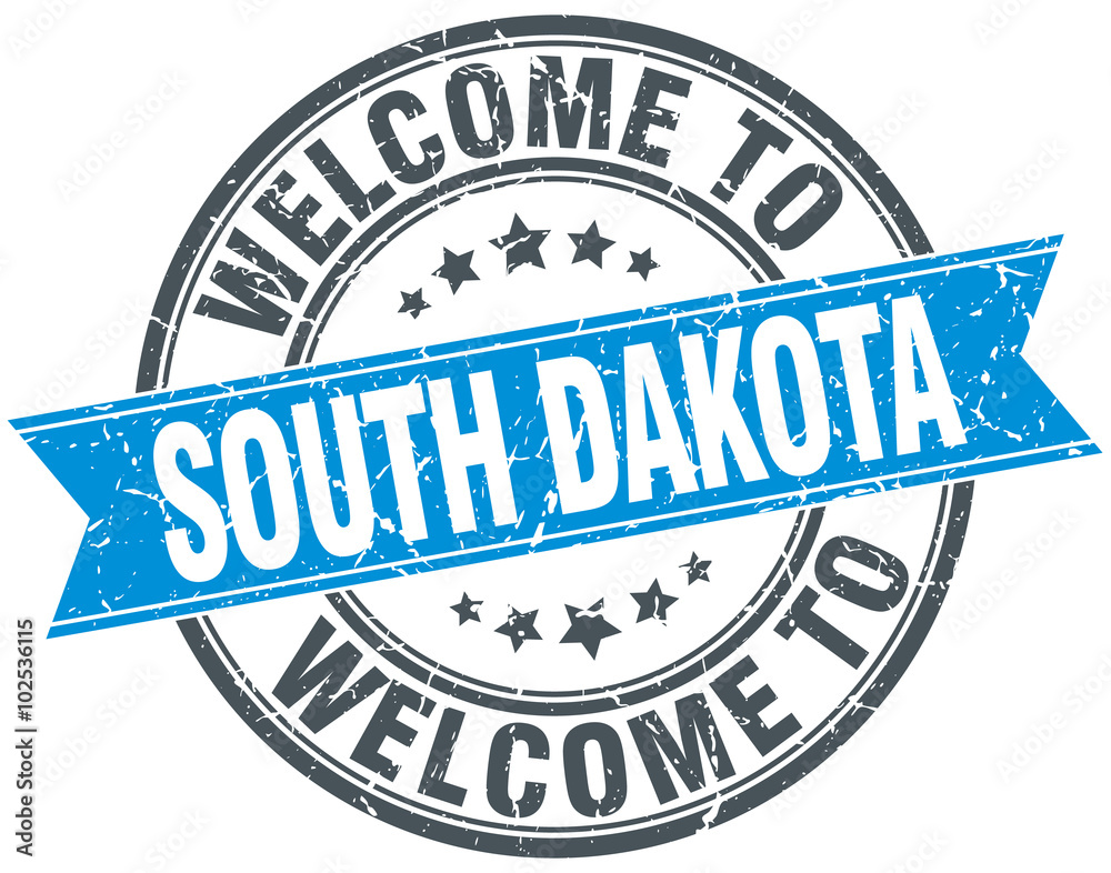 Fototapeta premium welcome to South Dakota blue round vintage stamp