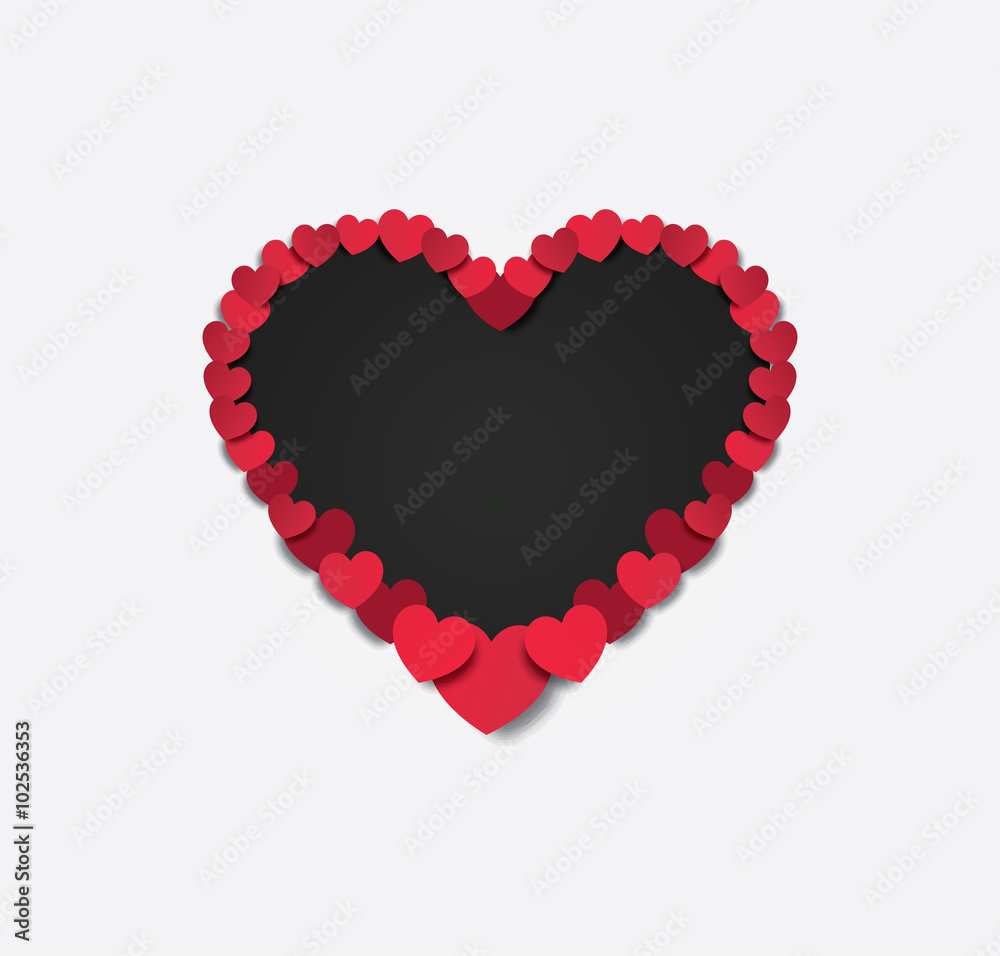 black background with hearts