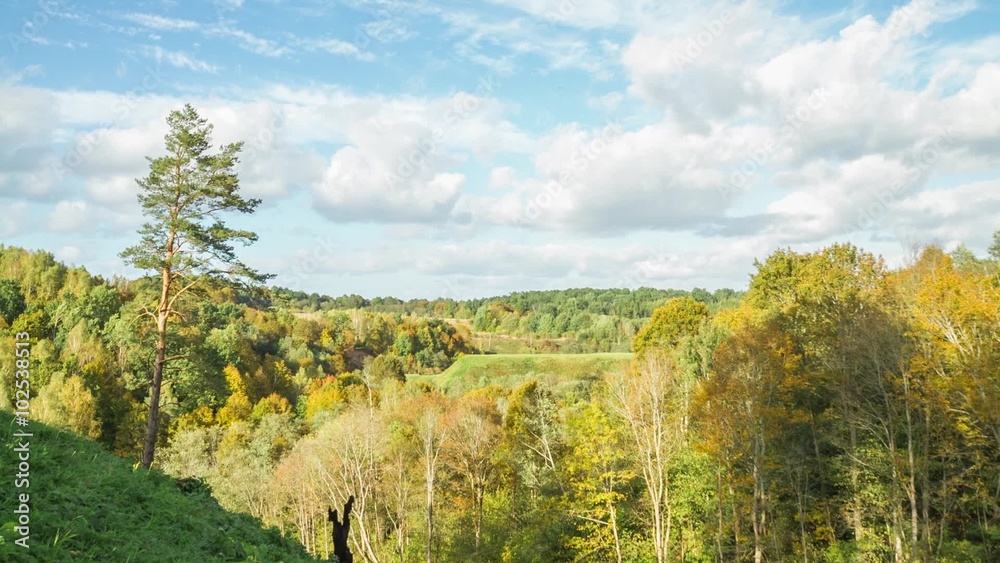 Time lapse of mound and forests 