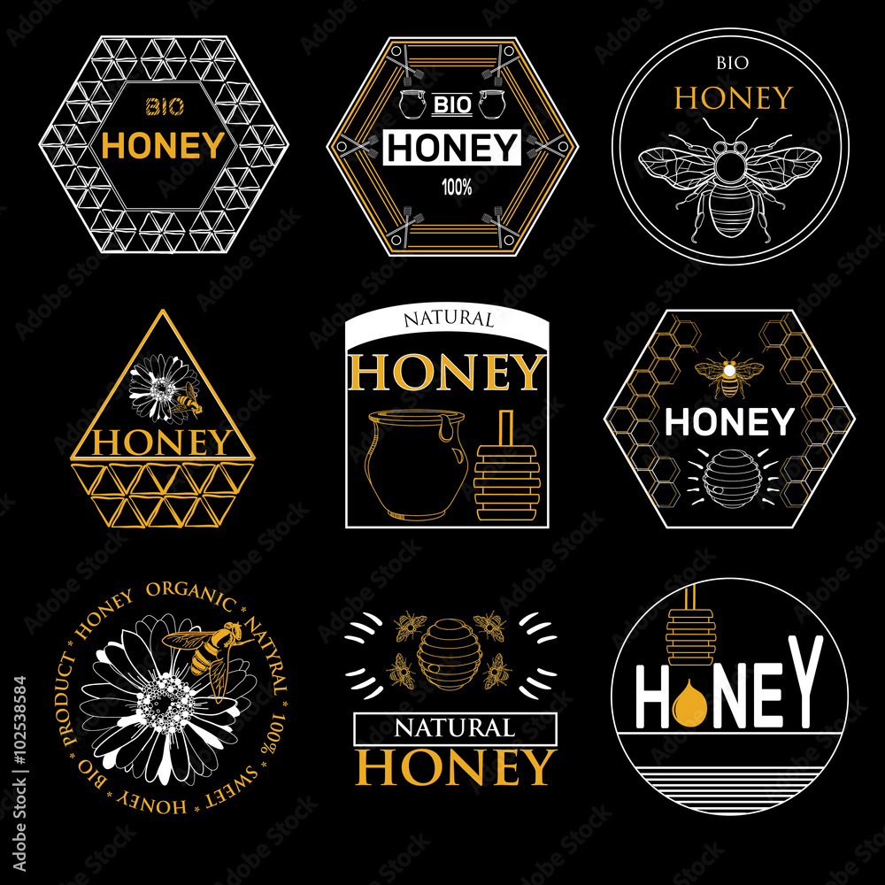 Fototapeta premium Badges and labels design for bee design