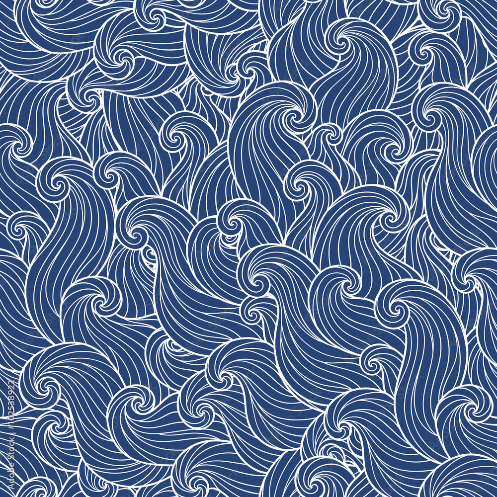 Abstract hand-drawn pattern, waves background. Abstract hand-drawn pattern, waves background.