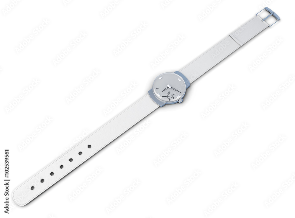 Women's wrist watch isolated on a white background. 3d rendering