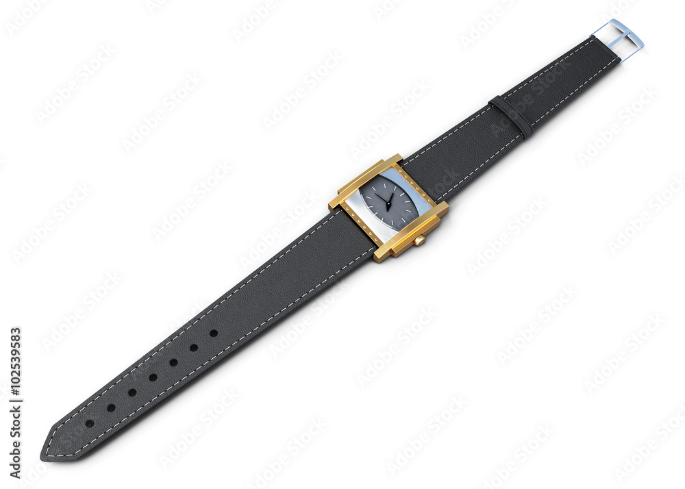 Wrist watch isolated on a white background. 3d rendering Wrist watch isolated on a white background. 3d rendering