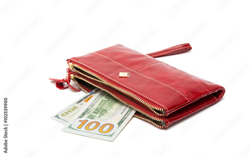 Woman red purse (wallet) isolated Woman red purse (wallet) isolated