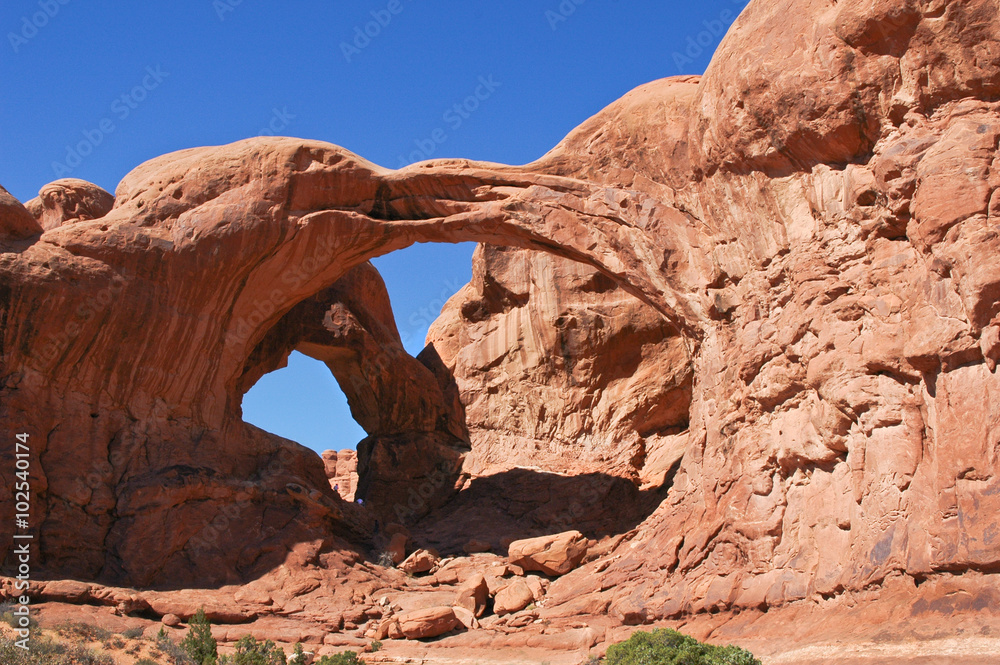 Double Arch at Arches National Park near Moab,Utah