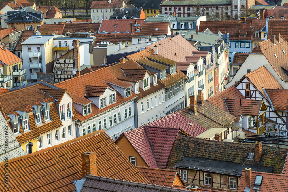 view to town of Rudolstein in Thuringia view to town of Rudolstein in Thuringia
