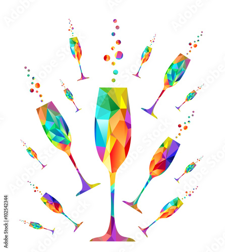 Champagne multicolore