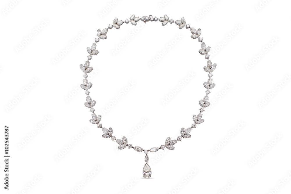 Gorgeous Diamond Leaf and Teardrop Necklace Gorgeous Diamond Leaf and Teardrop Necklace
