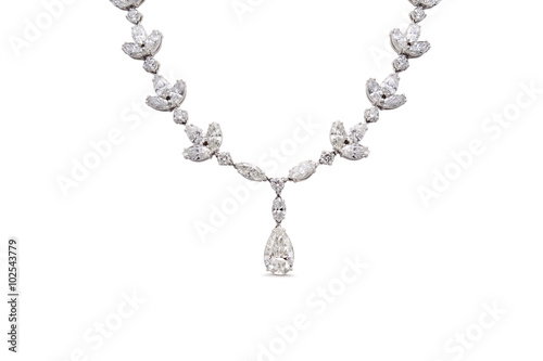 Wallpaper Mural Gorgeous Diamond Leaf and Teardrop Necklace Torontodigital.ca