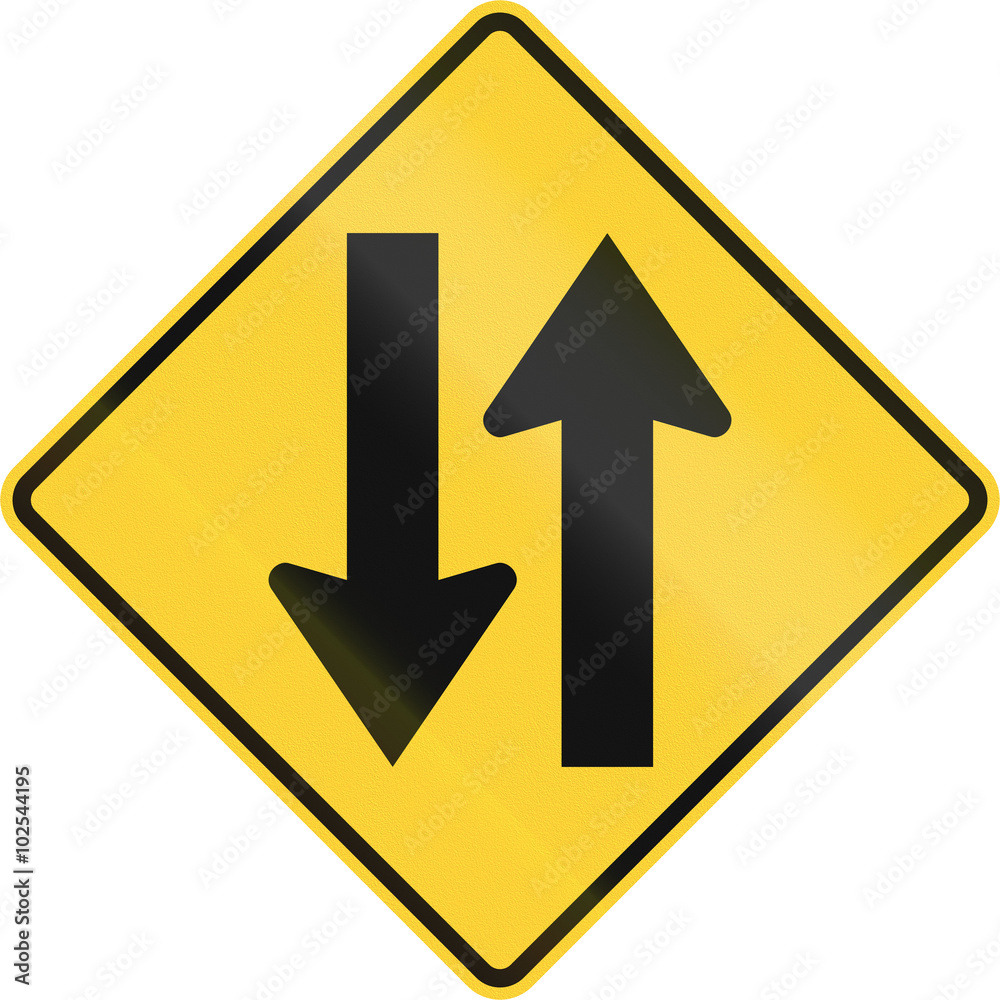 United States MUTCD road sign - Two way traffic United States MUTCD road sign - Two way traffic