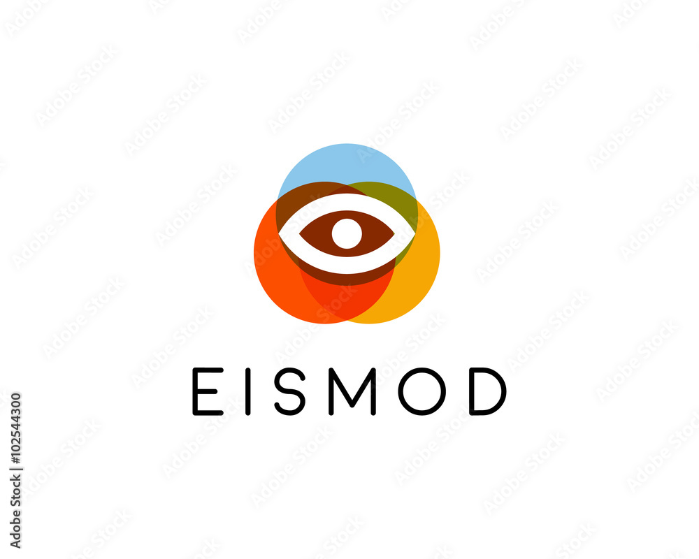 Abstract eye logo design. Optical creative symbol. Universal vector icon. Video photo lens security sign. Abstract eye logo design. Optical creative symbol. Universal vector icon. Video photo lens security sign.