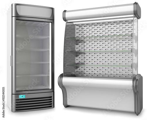 two vertical freezer refrigeration showcase