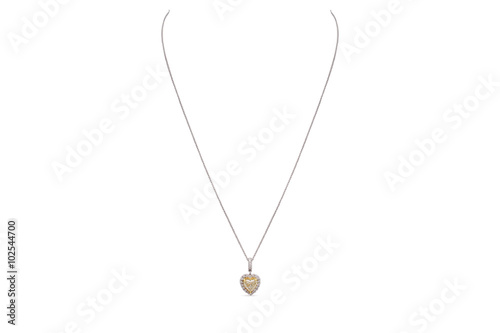 Gorgeous Yellow Heart-Shaped Diamond Necklace with White Diamond Halo