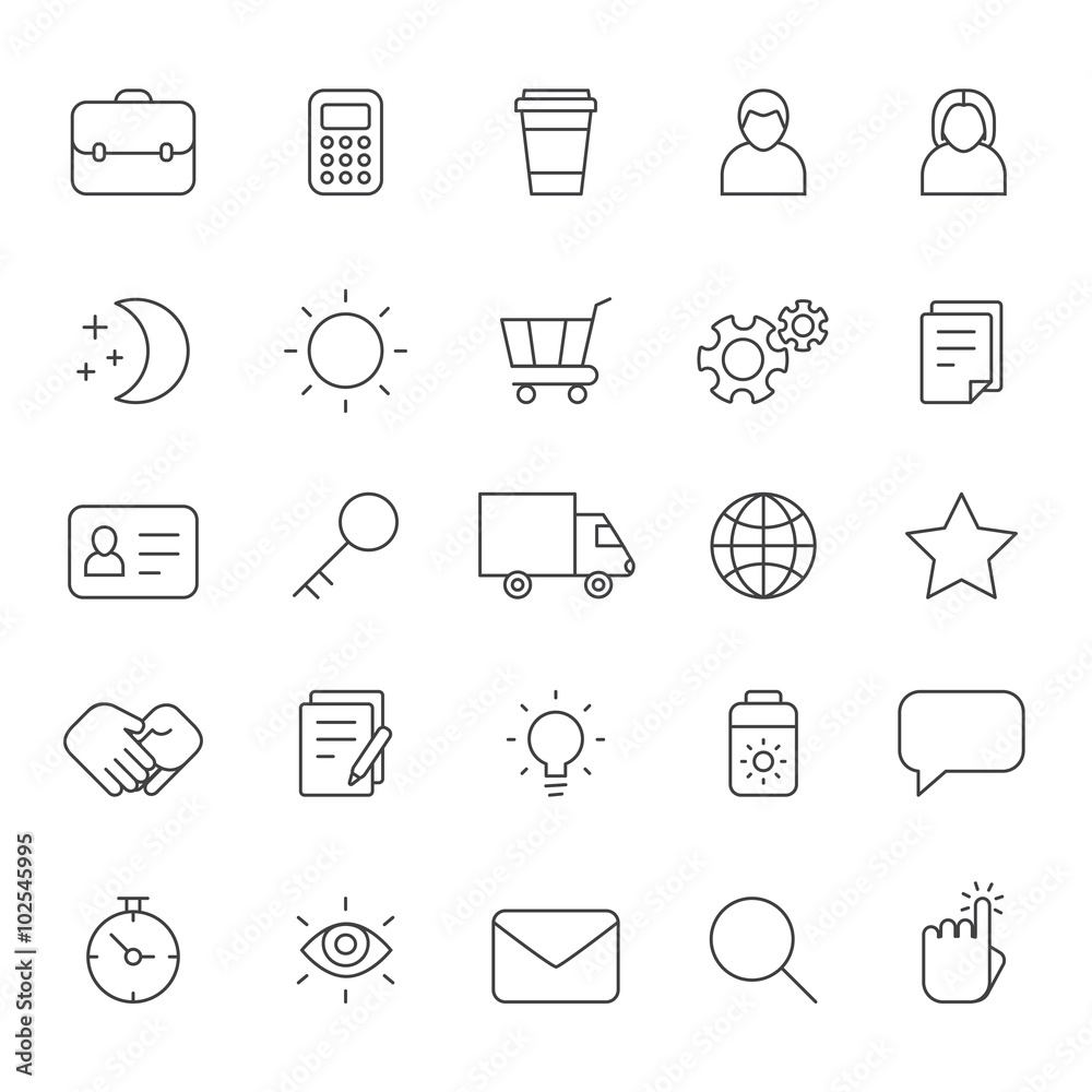 Outline business gray icons vector set. Modern minimalistic style. Part two. Outline business gray icons vector set. Modern minimalistic style. Part two.