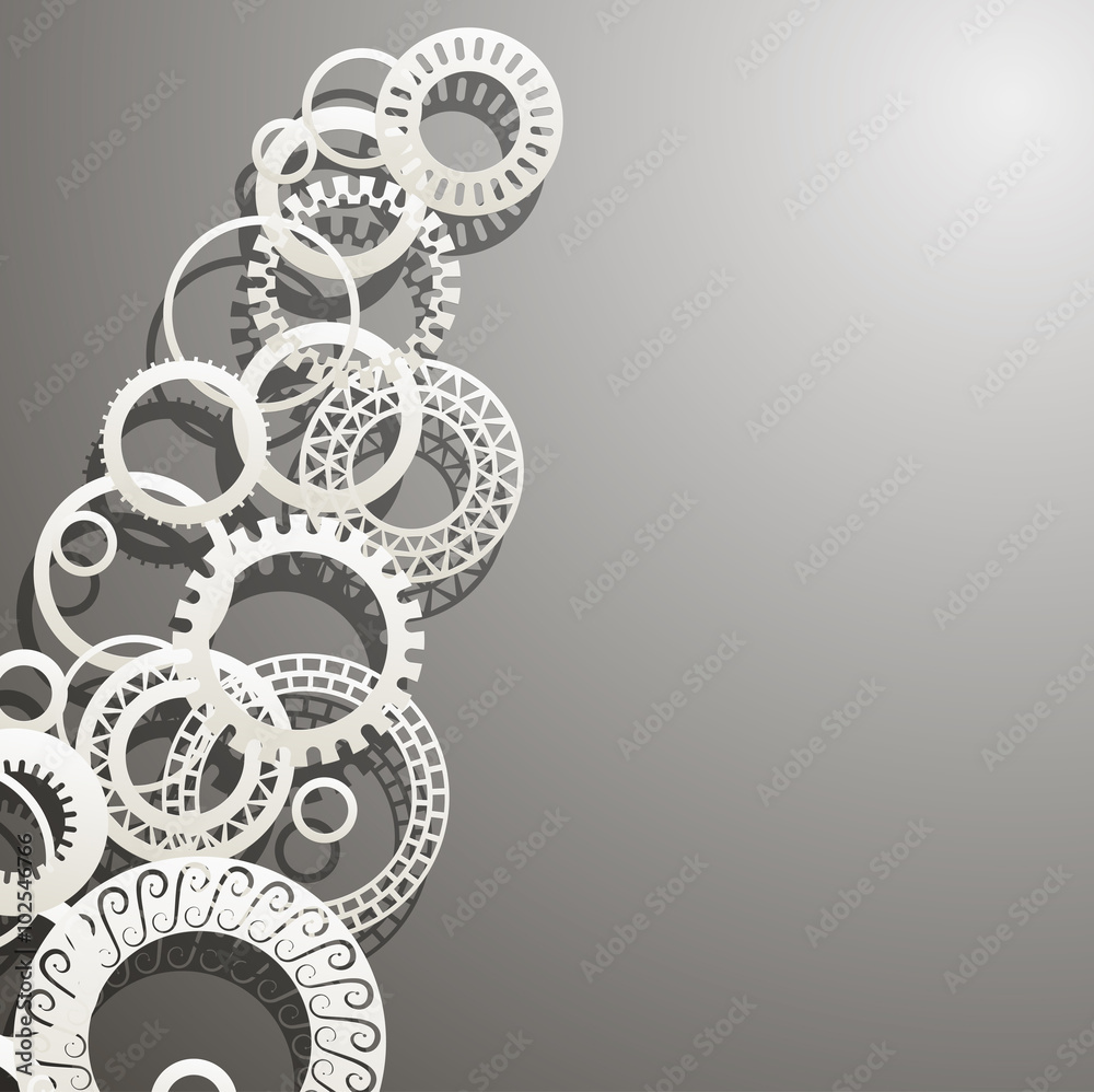 background paper rings of different shapes with shadows background paper rings of different shapes with shadows