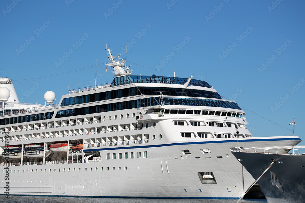 White modern ocean passenger liner
