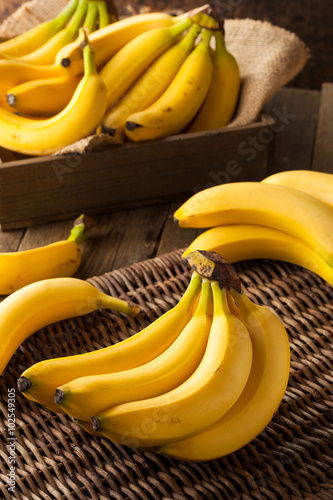 Raw Organic Bunch of Bananas photo