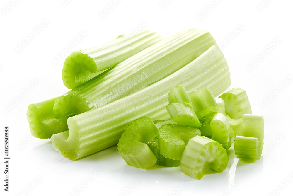 celery sticks on white background celery sticks on white background
