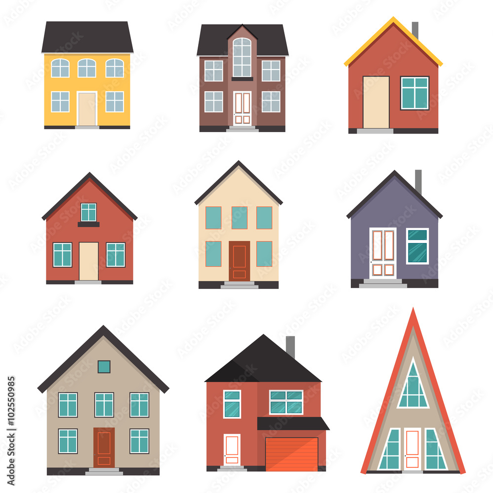 Flat House Icon set Flat House Icon set