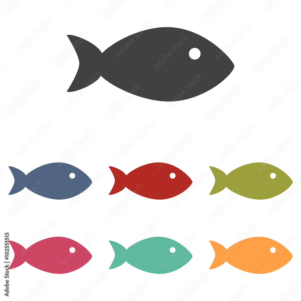 Fish icons set