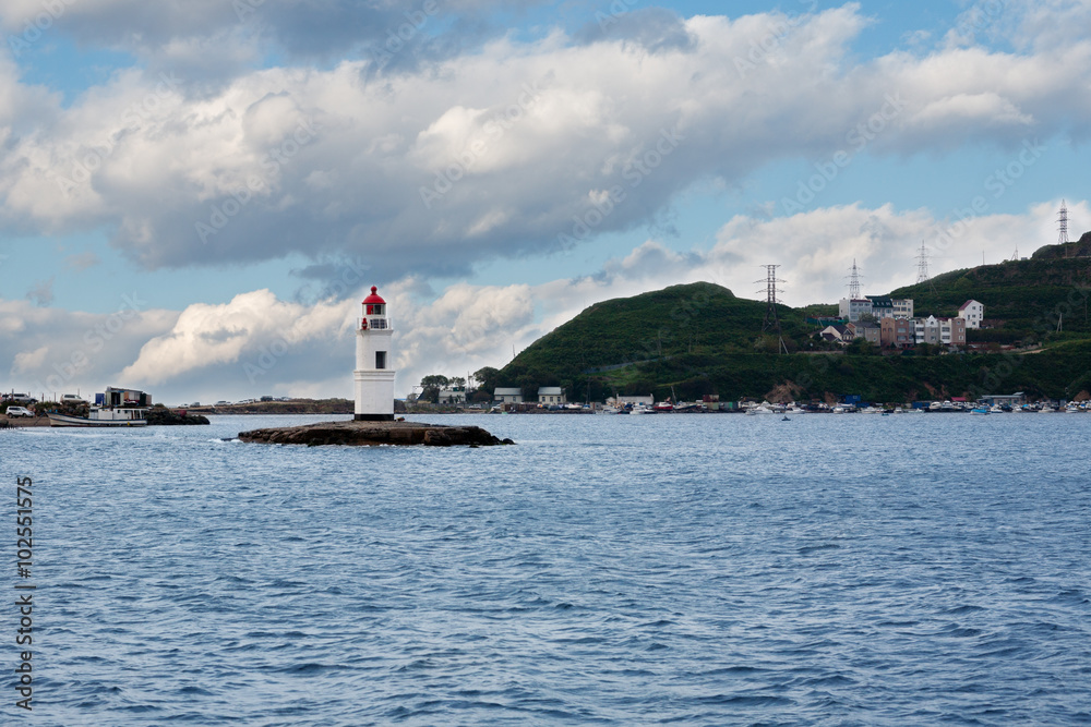 Tokarevskiy lighthouse a landmark in Vladivostok, Russia