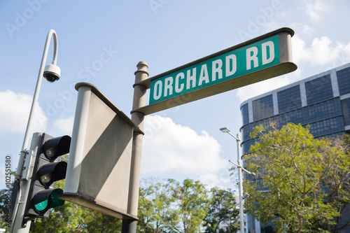 Photography Street sign Orchard Road in Singapore