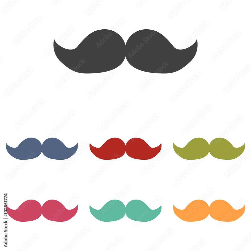 Set of moustaches icons set Set of moustaches icons set