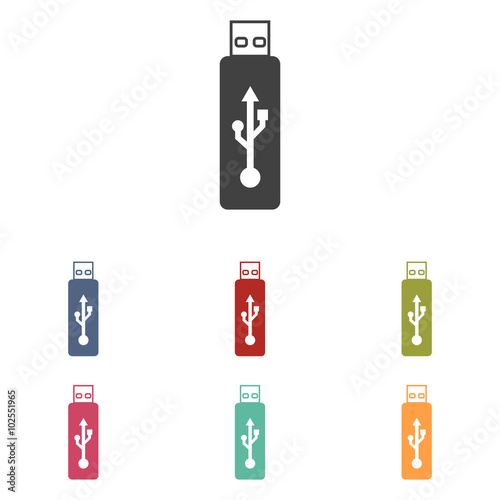 Vector usb flash drive icons set