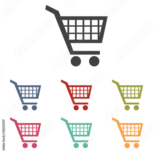 Shopping cart icons set