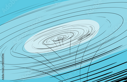 Abstract hurricane funnel in blue